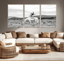 White Horse Wall Art Canvas Print – Framed Woman Rider