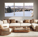 Snowy Mountain Wall Art Canvas Print – Framed Ski Slope
