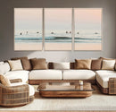 Pastel Ocean Wall Art Canvas Print – Framed Soft Sunset Calm