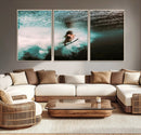 Vibrant Aquatic Motion Wall Art Canvas Print – Framed