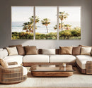 California Coast Palm Trees Wall Art Canvas Print – Framed