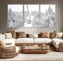 Snowy Ski Lift Wall Art – Framed Winter Mountain Canvas by MyGreatCanvas | Canvas Wall Art Prints | Photo Prints & Wall Decor