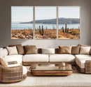 Desert Lake Wall Art – Framed Cactus Mountain Canvas by MyGreatCanvas | Canvas Wall Art Prints | Photo Prints & Wall Decor