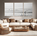 Surfer Silhouette Wall Art – Framed Calm Ocean Canvas by MyGreatCanvas | Canvas Wall Art Prints | Photo Prints & Wall Decor