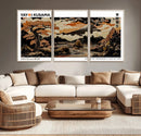 Modern Japanese Wall Art Canvas Print – Framed Abstract