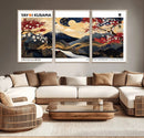 Modern Mount Fuji Wall Art Canvas Print – Framed Abstract