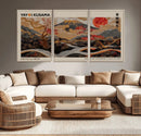 Modern Japanese Wall Art Canvas Print – Framed Abstract