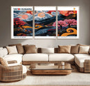Modern Japanese Wall Art Canvas Print – Framed Abstract