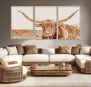 Longhorn Bull Wall Art Canvas Print – Framed Western Cow