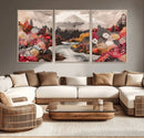 Mountain Wall Art Canvas Print – Framed Autumn Forest