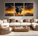 Longhorn Canvas Wall Art Canvas Print – Framed Bold Bull