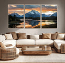 Mountain Sunset Wall Art Canvas Print – Framed Alpine