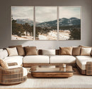 Mountain Landscape Wall Art Canvas Print – Framed Snowy