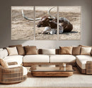 Texas Longhorn Wall Art Canvas Print – Framed Country Living
