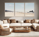 Minimalist Beach Wall Art Canvas Print – Framed Coastal