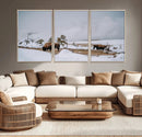Bison Wildlife Wall Art Canvas Print – Framed Snowy Prairie