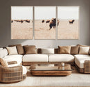 Bison Herd Wall Art Canvas Print – Framed Western Prairie