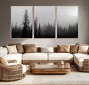 Misty Pines Wall Art Canvas Print – Framed Woodland
