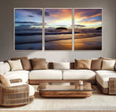 Beach Sunset Wall Art Canvas Print – Tropical Ocean Waves