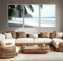 Tropical Beach Wall Art Canvas Print – Framed Serene Ocean