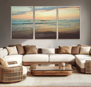 Sunset Seascape Wall Art Canvas Print – Framed Pastel Ocean