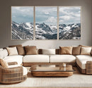 Snowy Peaks Wall Art Canvas Print – Alpine Wilderness