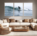 Surfer on Wave Wall Art Canvas Print – Framed Ocean by MyGreatCanvas | Canvas Wall Art Prints | Photo Prints & Wall Decor