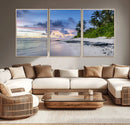 Tropical Beach Wall Art Canvas Print – Framed Sunset Glow