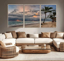 Tropical Storm Wall Art Canvas Print – Framed Moody Beach