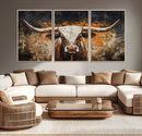 Abstract Longhorn Bull Wall Art Canvas Print – Vintage by MyGreatCanvas | Canvas Wall Art Prints | Photo Prints & Wall Decor