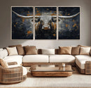 Rustic Longhorn Bull Wall Art Canvas Print – Vintage Western by MyGreatCanvas | Canvas Wall Art Prints | Photo Prints & Wall Decor