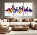 Atlanta Skyline Wall Art Canvas Print – Framed Colorful