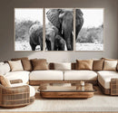 Elephant Family Africa Wall Art Canvas Print by MyGreatCanvas | Canvas Wall Art Prints | Photo Prints & Wall Decor
