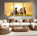 Wild Horses Wall Art Canvas Print – Framed Galloping Herd