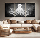 Black White Octopus Wall Art Canvas Print by MyGreatCanvas | Canvas Wall Art Prints | Photo Prints & Wall Decor