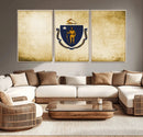 Massachusetts Flag Wall Art Canvas Print