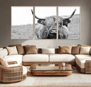 Newfoundland Cow Art Wall Art, Black White Cow Art Wall Art
