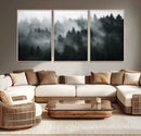 Foggy Forest Wall Art Canvas Print | 3 Panel Large Misty by MyGreatCanvas | Canvas Wall Art Prints | Photo Prints & Wall Decor