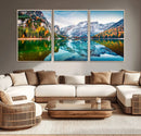 Spectacular autumn view of Braies Lake Wall Art Canvas Print by MyGreatCanvas | Canvas Wall Art Prints | Photo Prints & Wall Decor