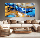 Blue Orange Marble Fluid Effect Canvas Wall Art Print by MyGreatCanvas | Canvas Wall Art Prints | Photo Prints & Wall Decor