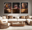 Wine and Barrels Wall Art Canvas Print by MyGreatCanvas | Canvas Wall Art Prints | Photo Prints & Wall Decor