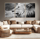 African Lion Wall Art Canvas Print – Majestic Wildlife