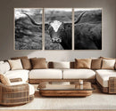 Western Home Wall Art Canvas Print, Framed Texas Longhorn by MyGreatCanvas | Canvas Wall Art Prints | Photo Prints & Wall Decor