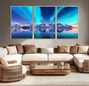 Northern Lights above Mountain Wall Art, Northern Lights