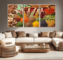 Herbs and Spices Art Canvas Print for Kitchen Kitchen,