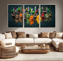 Herbs and Spices Kitchen Wall Art Canvas Print