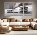 Burning Incense and Zen Stones Buddhism Wall Art, Zen Stones