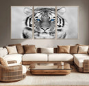 Black and White Tiger Wall Art Animal Canvas Print