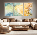 Green and Yellow Marble Fluid Effect Wall Art, Green and
