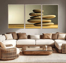Fluvial Zen Stones Canvas Wall Art Print